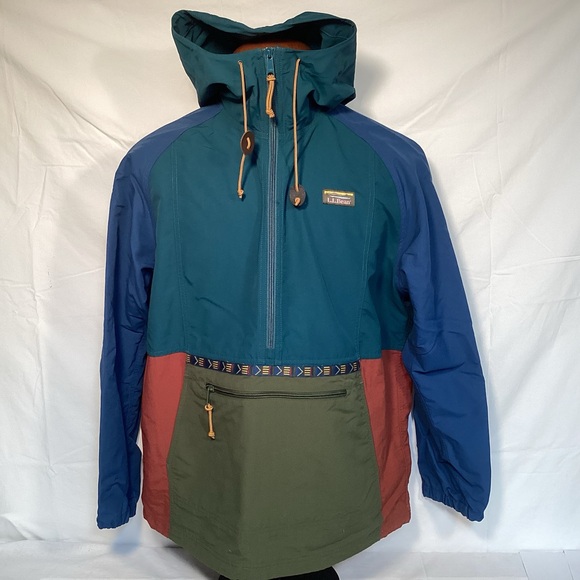 L.L. Bean Blue and Green Windbreaker Mountain Classic Jacket Men’s size Large - Picture 3 of 11